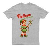Believe In The Magic Christmas Elf T-Shirt da uomo maglietta da donna...