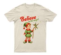 Believe In The Magic Christmas Elf T-Shirt da uomo maglietta da donna...