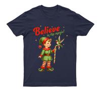 Believe In The Magic Christmas Elf T-Shirt da uomo maglietta da donna...