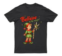 Believe In The Magic Christmas Elf T-Shirt da uomo maglietta da donna... -a