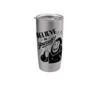 Believe in Yourself! Retro Bigfoot Sasquatch Positivity Bicchiere termico in acciaio inox doppia parete