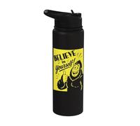 Believe in Yourself! Retro Bigfoot Sasquatch Positivity Stainless Steel Insulated Water Bottle