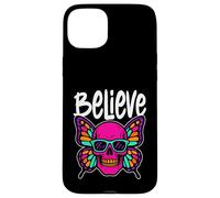 Believe Skull Butterfly - Vintage Colorful Butterfly Lover Custodia per iPhone 15 Plus