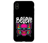 Believe Skull Butterfly - Vintage Colorful Butterfly Lover Custodia per iPhone XS Max