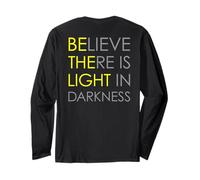 Believe There Is Light in Darkness Gesù Cross Art sul Retro Maglia a Manica