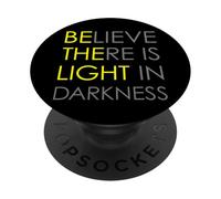 Believe There Is Light In Darkness Gesù Cross ART SUL RETRO PopSockets PopGrip Adesivo