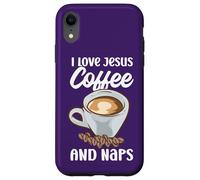Believers I Love Jesus Coffee And Naps Citazione divertente Christian Custodia per iPhone XR
