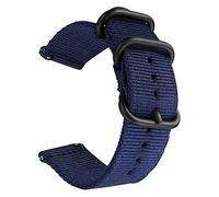 Believewang Rilascio rapido del cinturino di vigilanza per gli uomini/donne di nylon Nato il cinturino con fibbia in acciaio nero 18mm/20mm/22mm/24mm, Blu, 22mm