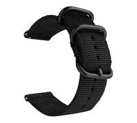Believewang Rilascio rapido del cinturino di vigilanza per gli uomini/donne di nylon Nato il cinturino con fibbia in acciaio nero 18mm/20mm/22mm/24mm, Nero, 18mm