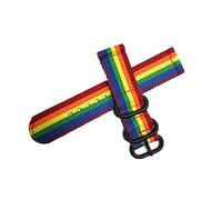 Believewang Rilascio rapido del cinturino di vigilanza per gli uomini/donne di nylon Nato il cinturino con fibbia in acciaio nero 18mm/20mm/22mm/24mm, Arcobaleno, 22mm