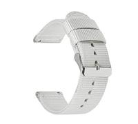 Believewang Tela Cinturini orologi della fascia della cinghia di nylon 18mm/20mm/22mm/24mm Guarda sostituzione cinturino Accessori, bianca, 24mm