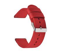 Believewang Tela Cinturini orologi della fascia della cinghia di nylon 18mm/20mm/22mm/24mm Guarda sostituzione cinturino Accessori, Rosso, 24mm