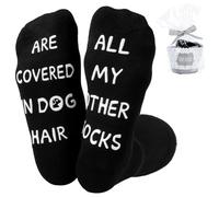 Belillpipi Regali di compleanno per le donne amanti dei cani Calze con ALL MY OTHER SOCKS ARE COVERED IN DOG HAIR - Nero, Nero , 36-45