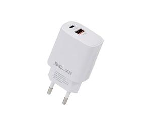 BELINE Ładowarka sieciowa 30 W GAN USB-c + USB-a, biała Marca