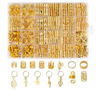 Belinreli Hair Jewelry for Women Braids, 275 Pcs Braid Jewelry Accessories Metal Gold Loc Jewelry for Hair Dreadlocks Hair Rings for Braids Cuffs Clips Hair Jewelry Decorations for Girls Boys Unisex