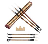 BELIOF 8 Pcs Pennello Calligrafia Cinese Pennello Scrittura per Pittura ad Acquerello Penna Pennello Inchiostro Tradizionale Pennello di Pelo Naturale Dimensione Grande Medio Piccolo