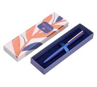 BELIUS BOLIGRAFO ROSE ALLUMINIO BLU ELETTRICO/ORO ROSA INCHIOSTRO BLU SCATOLA DI DESIGN