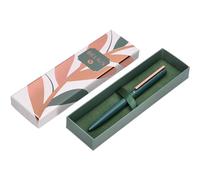 BELIUS BOLIGRAFO ROSE ALLUMINIO VERDE OLIVA/ORO ROSA INCHIOSTRO BLU SCATOLA DI DESIGN