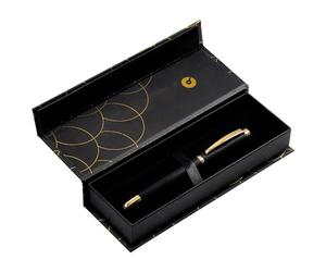 BELIUS Penna passion dor alluminio spazzolato colore nero e oro inchiostro blu scatola di design