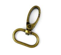 Belivceng 20 pezzi di moschettone girevole per tracolla della borsa, moschettone in metallo come fibbia portachiavi e regolatore di fettuccia,Bronzo,32mm