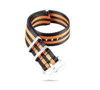 Belivceng Bracciale in nylon per orologi militari e sportivi - 20 mm 22 mm per cinturino di ricambio,Nero Arancione A,22 millimetri