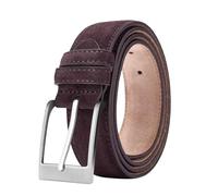 Belivceng Cintura da donna in finta pelle scamosciata con fibbia classica per jeans a quadri,Cachi,110