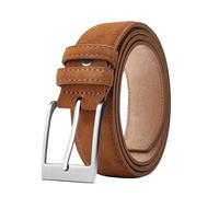 Belivceng Cintura da donna in finta pelle scamosciata con fibbia classica per jeans a quadri,Marrone,110