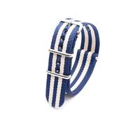 Belivceng Cinturino in nylon con fibbia in acciaio inossidabile per uomo e donna - Cinturino di ricambio 18 mm 20 mm 22 mm 24 mm,Blu scuro grigio D,20 millimetri