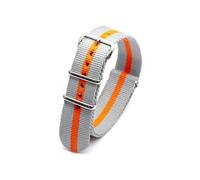 Belivceng Cinturino in nylon con fibbia in acciaio inossidabile per uomo e donna - Cinturino di ricambio 18 mm 20 mm 22 mm 24 mm,Grigio Arancione I,24 millimetri