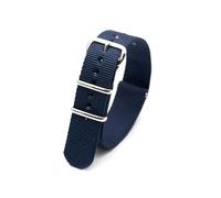 Belivceng Cinturino in nylon con fibbia in acciaio inossidabile per uomo e donna - Cinturino di ricambio 18 mm 20 mm 22 mm 24 mm,Blu scuro,24 millimetri