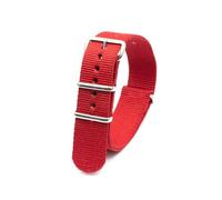 Belivceng Cinturino in nylon con fibbia in acciaio inossidabile per uomo e donna - Cinturino di ricambio 18 mm 20 mm 22 mm 24 mm,Rosso,18 millimetri