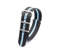 Belivceng Cinturino in nylon con fibbia in acciaio inossidabile per uomo e donna - Cinturino di ricambio 18 mm 20 mm 22 mm 24 mm,Nero Blu L,24 millimetri