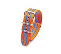 Belivceng Cinturino in nylon con fibbia in acciaio inossidabile per uomo e donna - Cinturino di ricambio 18 mm 20 mm 22 mm 24 mm,Arancione Blu G,22 millimetri