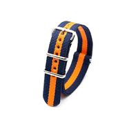 Belivceng Cinturino in nylon con fibbia in acciaio inossidabile per uomo e donna - Cinturino di ricambio 18 mm 20 mm 22 mm 24 mm,Blu scuro arancione M,24 millimetri