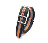 Belivceng Cinturino in nylon con fibbia in acciaio inossidabile per uomo e donna - Cinturino di ricambio 18 mm 20 mm 22 mm 24 mm,Nero Grigio Arancione F,22 millimetri