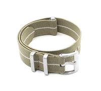 Belivceng Cinturino in nylon elastico intrecciato - Cinturino per orologio da polso da uomo 18 mm 20 mm 22 mm,Bianco cachi,22 millimetri