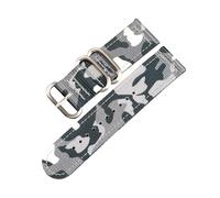 Belivceng Cinturino in nylon impermeabile e resistente al sudore verde mimetico - Bracciale sportivo da uomo a doppio strato spesso 20 mm 22 mm 24 mm,Un argento,24 millimetri