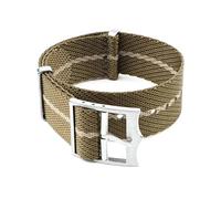 Belivceng Cinturino in nylon intrecciato da 20 mm e 22 mm con motivo a strisce militari per orologi sportivi,Marrone cachi,22 millimetri