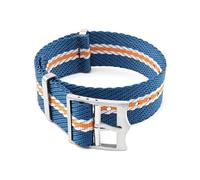 Belivceng Cinturino in nylon intrecciato da 20 mm e 22 mm con motivo a strisce militari per orologi sportivi,Blu Bianco Arancione,20 millimetri