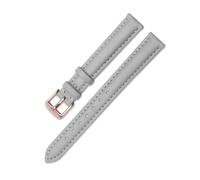 Belivceng Cinturino in pelle per orologio da donna, design semplice, misure 12 mm, 14 mm, 18 mm e 20 mm, cinturino di ricambio,Grigio chiaro-R oro,15 millimetri