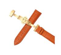 Belivceng Cinturino in pelle per orologio, fibbia a farfalla automatica a doppia pressione, misure da 12 mm a 24 mm, accessorio per cinturino di ricambio,Marrone chiaro dorato,20 millimetri