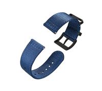 Belivceng Cinturino per orologio in nylon a sgancio rapido in due pezzi con fibbia in acciaio argentato - Cinturino di ricambio per orologio da uomo 18 mm 20 mm 22 mm,Blu - Nero,19 millimetri