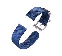 Belivceng Cinturino per orologio in nylon a sgancio rapido in due pezzi con fibbia in acciaio argentato - Cinturino di ricambio per orologio da uomo 18 mm 20 mm 22 mm,Blu,18 millimetri