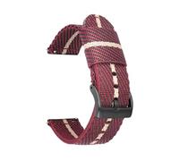 Belivceng Cinturino per orologio in nylon a strisce diagonali da 18 mm, 20 mm, 22 mm e 24 mm con perni a sgancio rapido,Rosso Beige Nero 1,18 millimetri