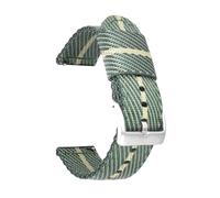 Belivceng Cinturino per orologio in nylon a strisce diagonali da 18 mm, 20 mm, 22 mm e 24 mm con perni a sgancio rapido,Ciano Beige Argento 1,22 millimetri