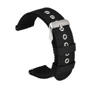 Belivceng Cinturino per orologio in nylon intrecciato con perni a sgancio rapido per uomo e donna - Bracciale di ricambio da 18 mm, 20 mm, 22 mm e 24 mm,Nero,24 millimetri
