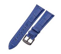 Belivceng Cinturino per orologio in pelle con motivo a bambù, per uomo e donna, misure da 18 mm a 24 mm, accessori per cinturini di ricambio,Blu Nero B,18 millimetri