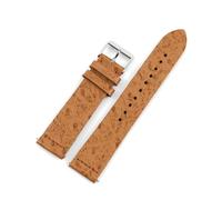 Belivceng Cinturino per orologio in vera pelle con motivo struzzo vintage, cinturino a sgancio rapido, misure da 16 mm a 24 mm per cinturino di ricambio,Abbronzatura,20 millimetri