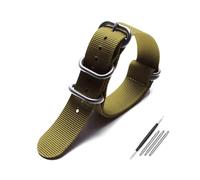 Belivceng Cinturino sportivo in nylon con sutura manuale - Bracciale dal design semplice 20 mm 22 mm 23 mm 24 mm 26 mm,Un argento verde,22 millimetri