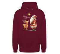 Belive in The Magic of Christmas | Babbo Natale Renna | Christmas X-Mas Felpa con cappuccio, bordeaux, XXL